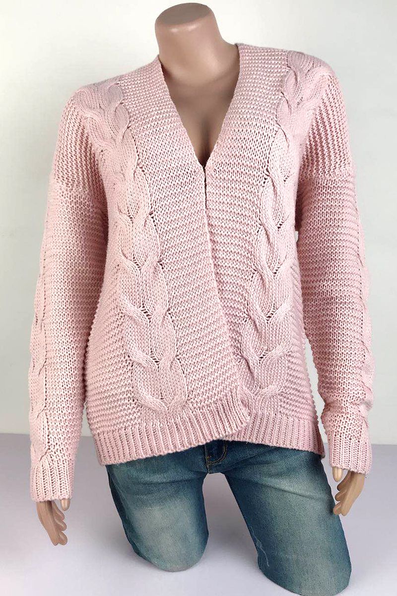 Casual Solid Patchwork Cardigan Collar Cardigans(5 Colors)