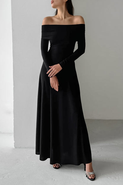 Elegant Ruched Off Shoulder Long Dresses