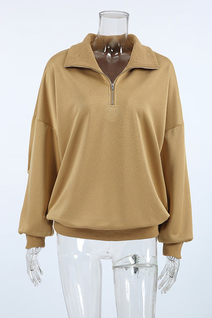 Casual Daily Zipper Turndown Collar Hoodies