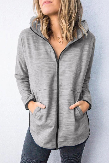 Fashion Casual Solid Hooded Collar Tops(5 colors)