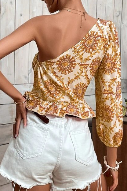 Vacation Print Flounce Tops