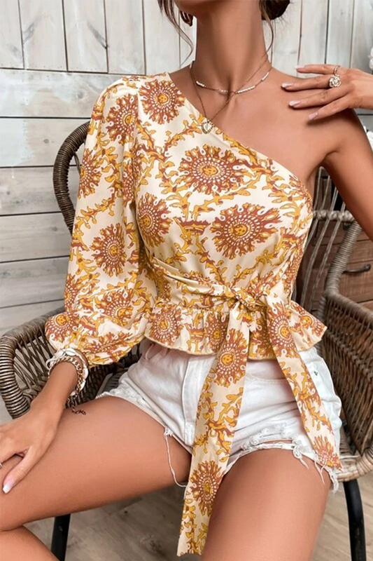 Vacation Print Flounce Tops