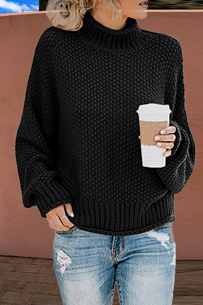 Casual Solid Patchwork Half A Turtleneck Sweaters(9 Colors)