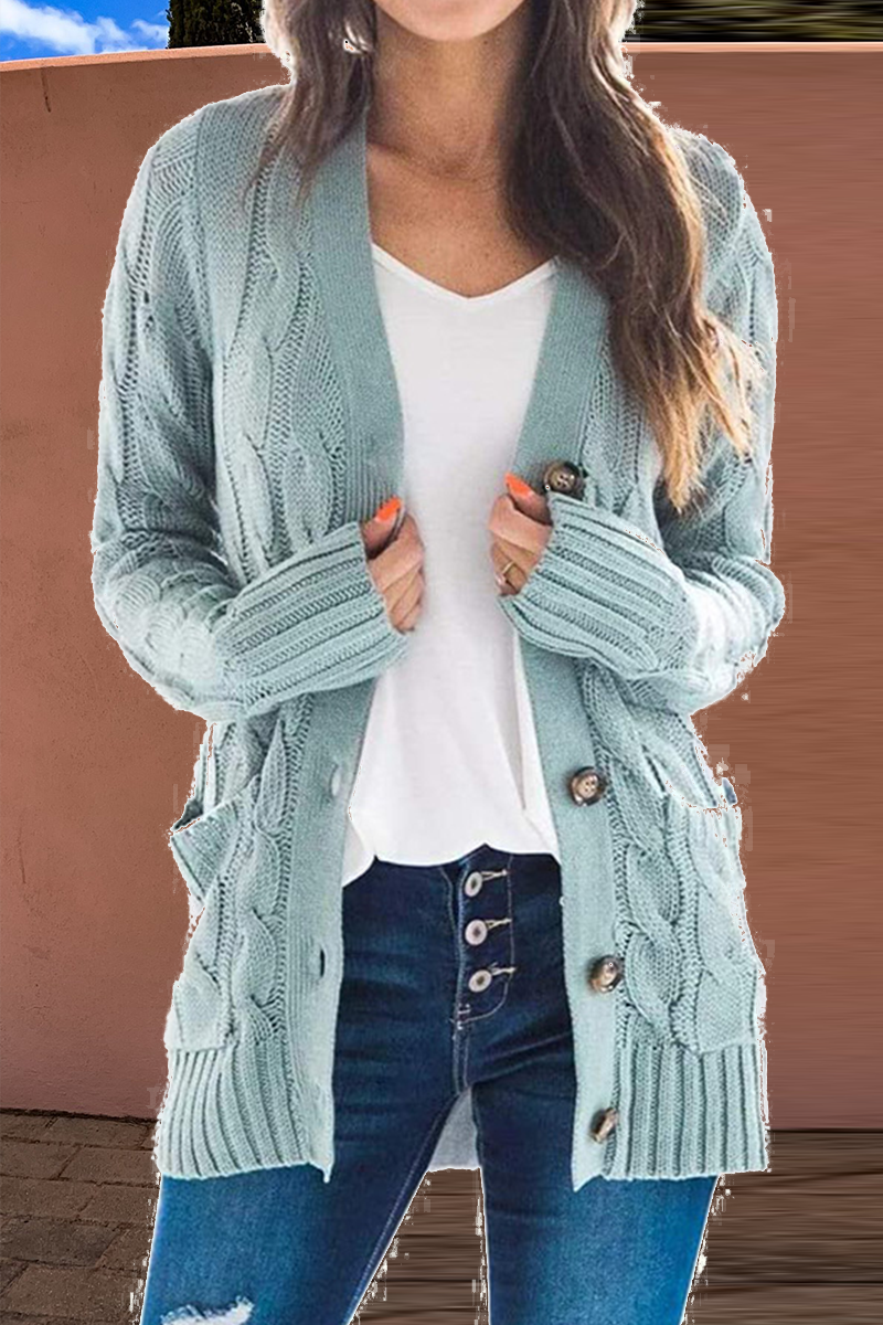 Casual Solid Patchwork Cardigan Collar Cardigans(6 Colors)