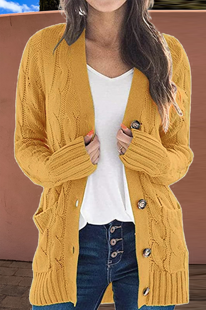 Casual Solid Patchwork Cardigan Collar Cardigans(6 Colors)