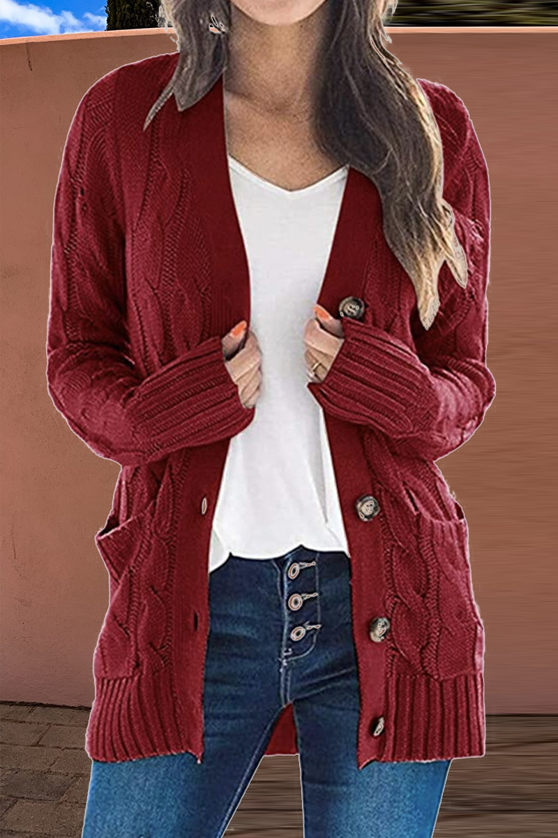 Fashion Solid Patchwork Cardigan Collar Cardigans(8 Colors)