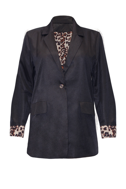 Casual Leopard Patchwork Turndown Collar Outerwear(6 colors)