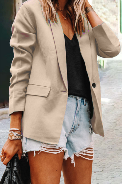 Casual Solid Patchwork Turndown Collar Outerwear