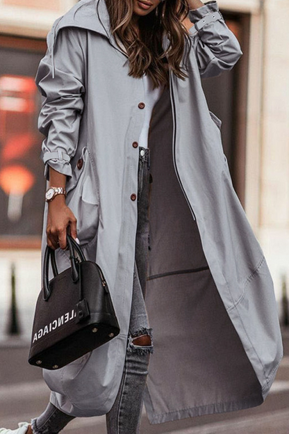 Casual Solid Patchwork Turndown Collar Outerwear