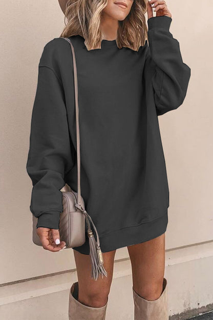 Casual Solid Solid Color O Neck A Line Dresses