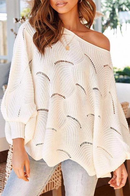 Casual Solid Patchwork One Shoulder Tops