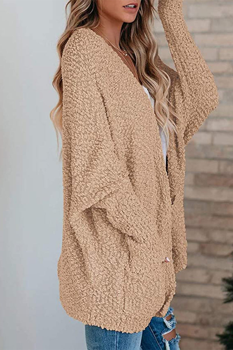 Casual Daily Solid Cardigan Cardigan Collar Tops