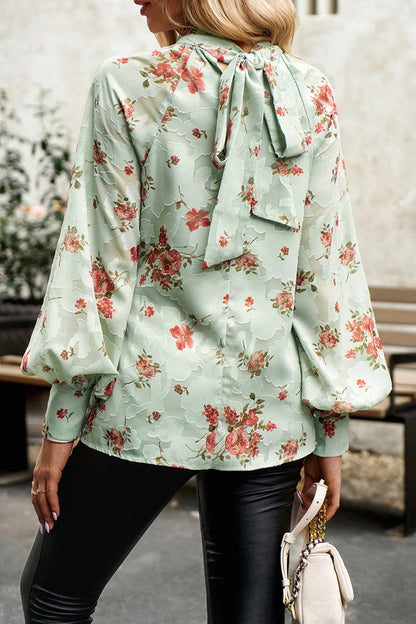 Elegant Floral Bandage Half A Turtleneck Tops